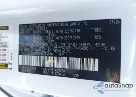 2024 Lexus Rx 350H Premium z USA, uszkodzony, nr VIN 2T2BBMCA2RC051836